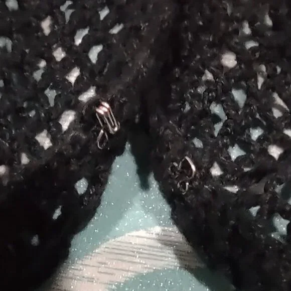 VENEZIA JEANS CLOTHING CROCHET RAMIE COTTON CARDIGAN EYE AND HOOK CLOSURE 18/20 - Picture 6 of 13